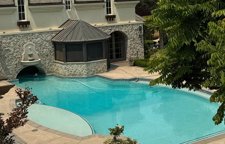 Large pool remodel, replaster and new waterline tile.