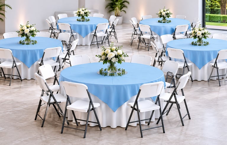 MESA REDONDA SILLA BLANCA