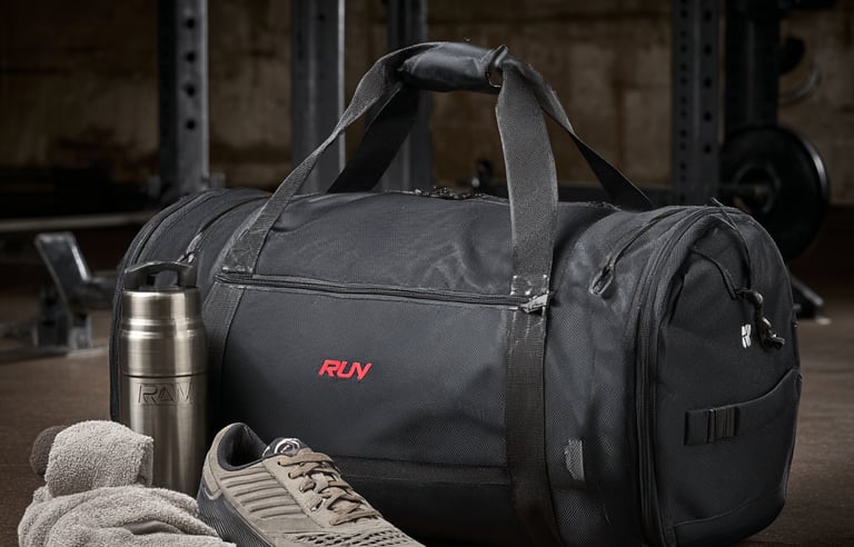 Durable nylon suit duffle bag with double zippers