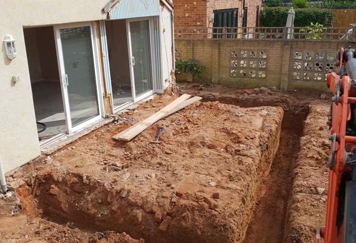 Foundation excavation underway for new build project across the West Midlands