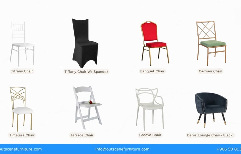 Premium Event Chairs, Sofas & Dining Tables for Rent & Purchase in KSA | Riyadh, Jeddah, Dammam