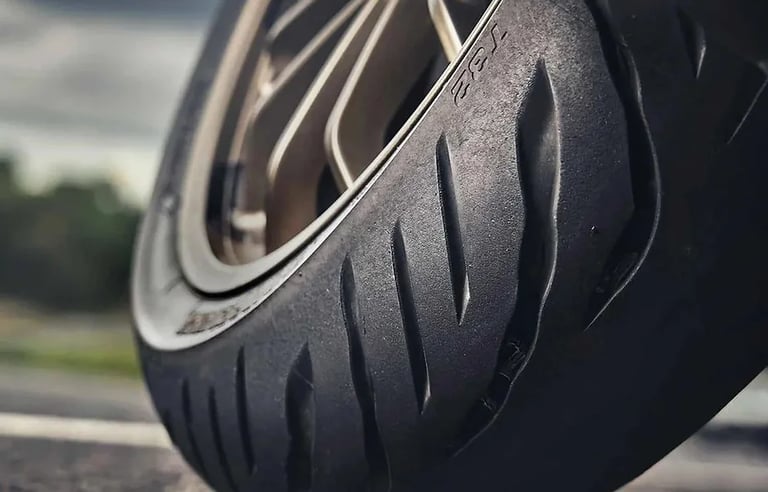 Image of a motorbike tyre