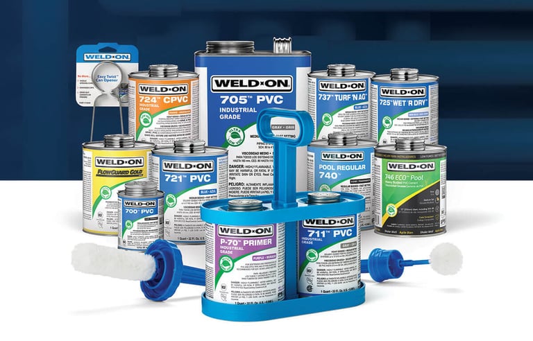 Industrial piping system using Weldon adhesive solution