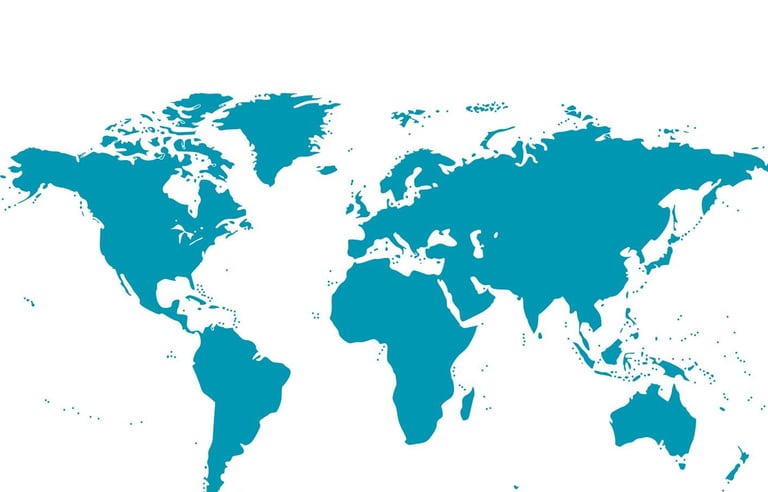 Um mapa do mundo com um mapa do mundo
