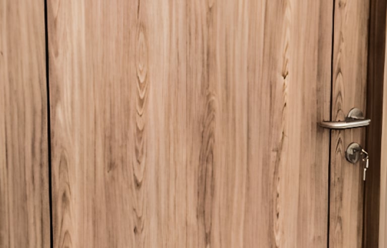 Pintu solid wood panel lapisan PVC Sheet