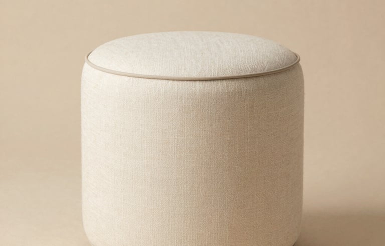 Cozy living room corner with a plush sofa and warm lighting.