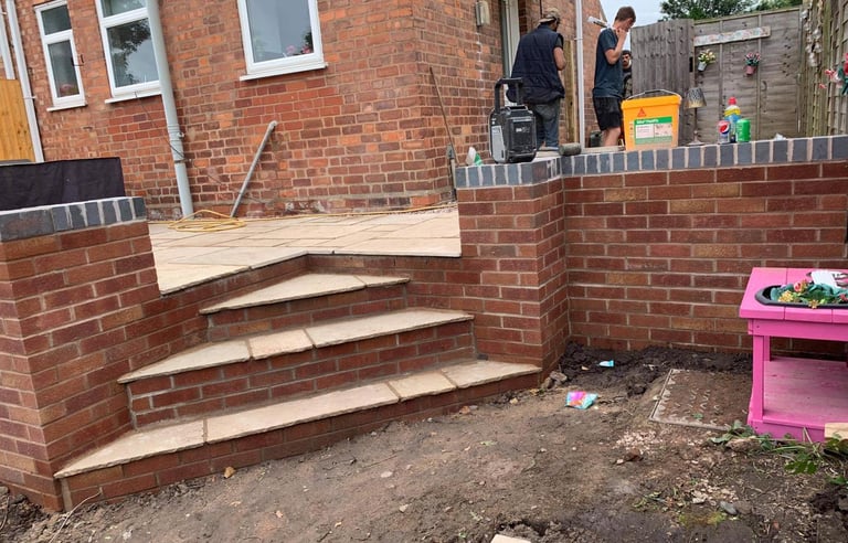 Garden wall construction in Worcester by B R Building and Landscapes