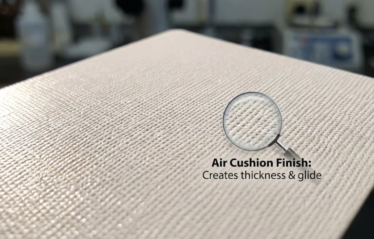Macro shot of linen finish texture on playing card paper 310gsm German core.