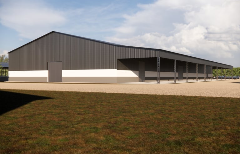 Galpão para armazenagem geral e almoxarifado da fazenda