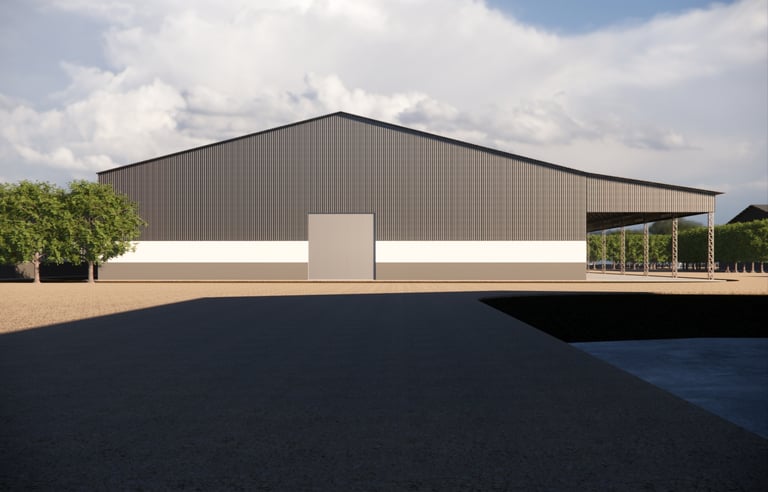 Galpão para armazenagem geral e almoxarifado da fazenda