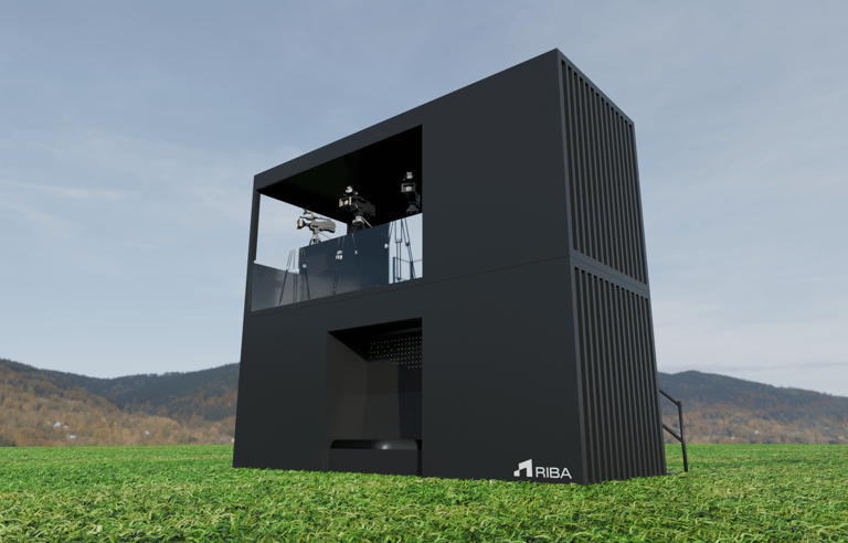 Módulo vertical de dos alturas para eventos y experiencias, diseño RIBA