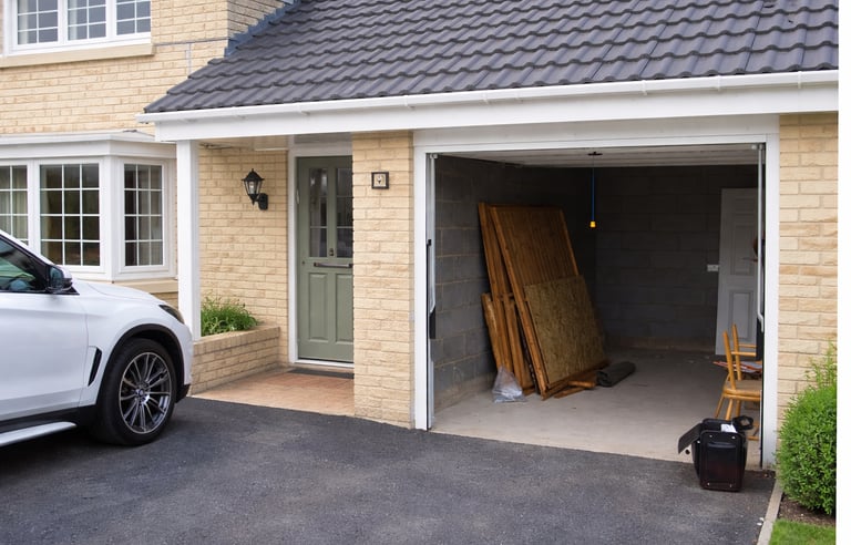 Garage to home office conversion and new porch in Worthing