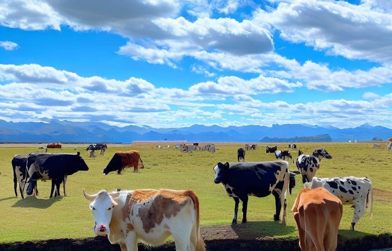 a cattle and dairy cow farm
