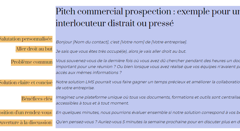 Exemple de pitch commercial percutant