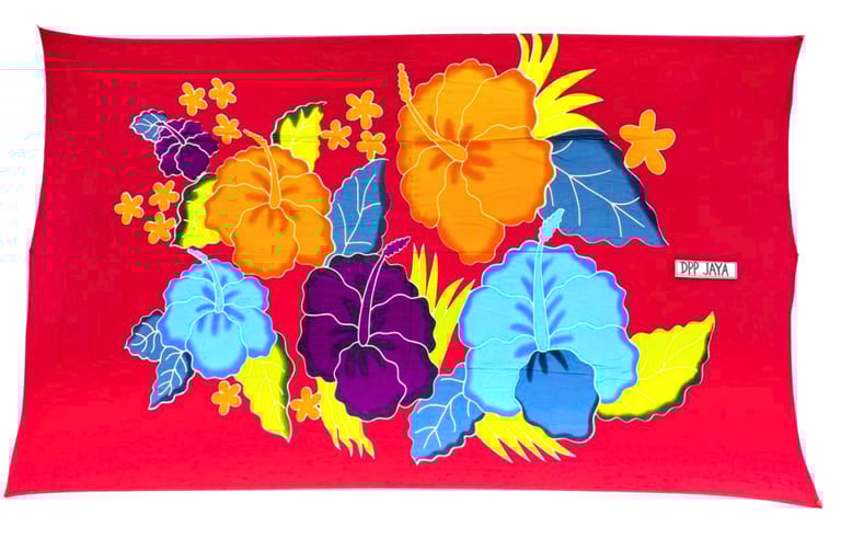 Hand Printed Premium Hibiscus Beach Sarong, pareo, lava lava