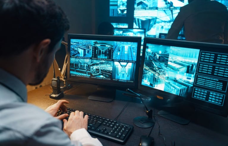Live view of UK business site secured with Remote CCTV UK’s proactive video surveillance service.