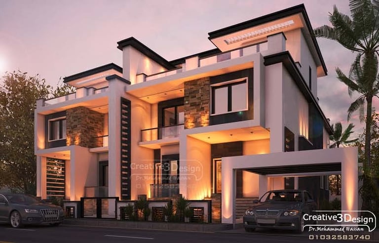 شاهد افكار تصميم فيلا مميز طراز موردن معاصر