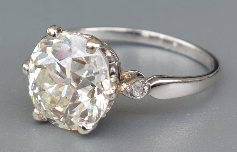 3.6 carat old cut diamond solitaire