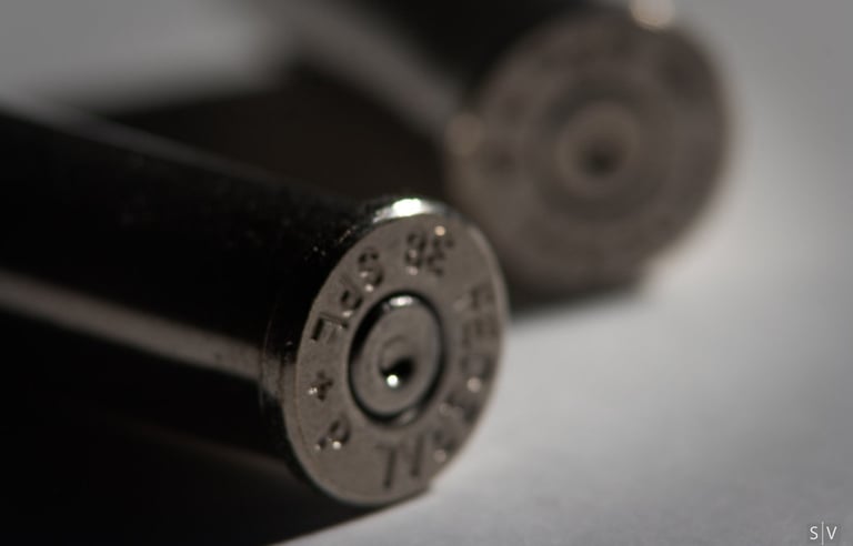 a close up image of +p ammo casings