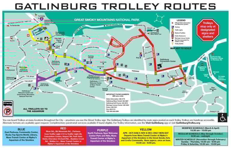 Gatlinburg Trolley Map