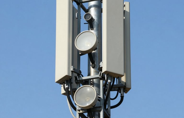 Modern office space showcasing elegant furniture with integrated lighting and network cables.