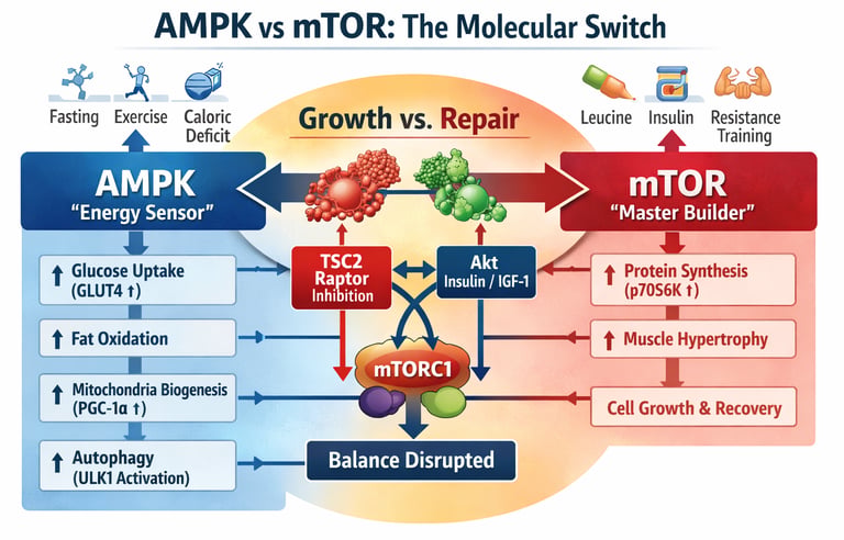 AMPK vs mTOR: The Hidden Switch That Controls Muscle, Metabolism, and Aging