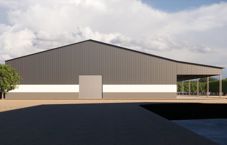 Galpão para armazenagem geral e almoxarifado da fazenda