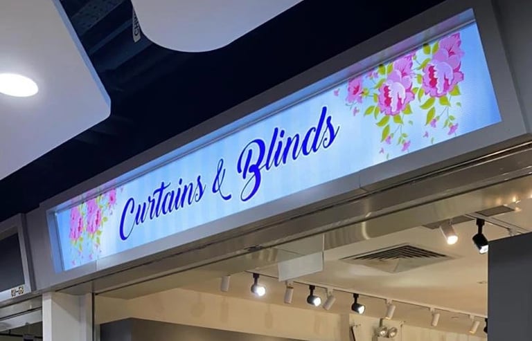 Store front and signboard of Curtains & Blinds Pte Ltd