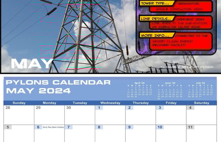a pylons calendar showing may