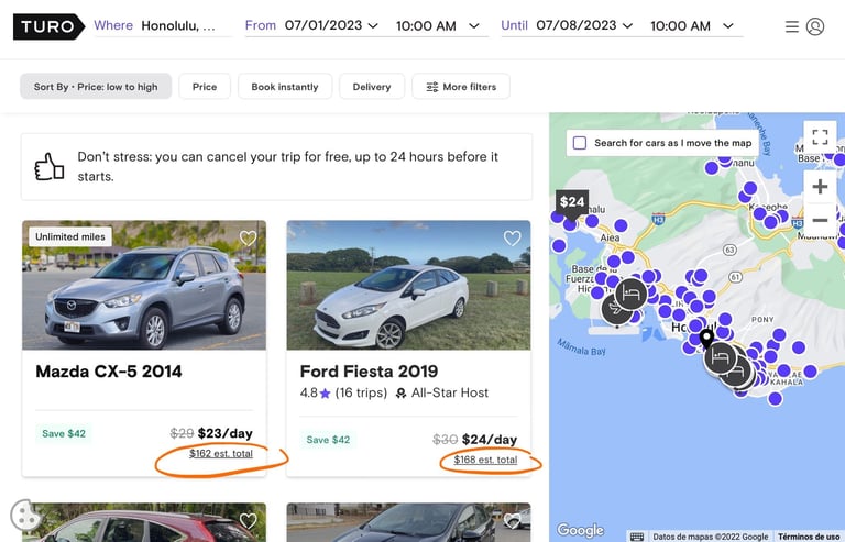 Alquilar un coche barato en Estados Unidos