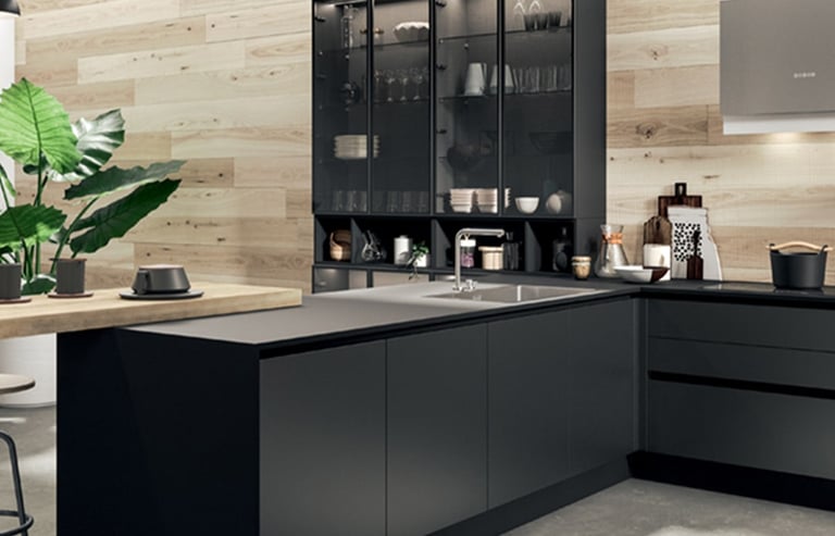 cuisine noire et bois