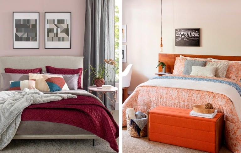 um quarto com uma cama e uma cama no mesmo quarto