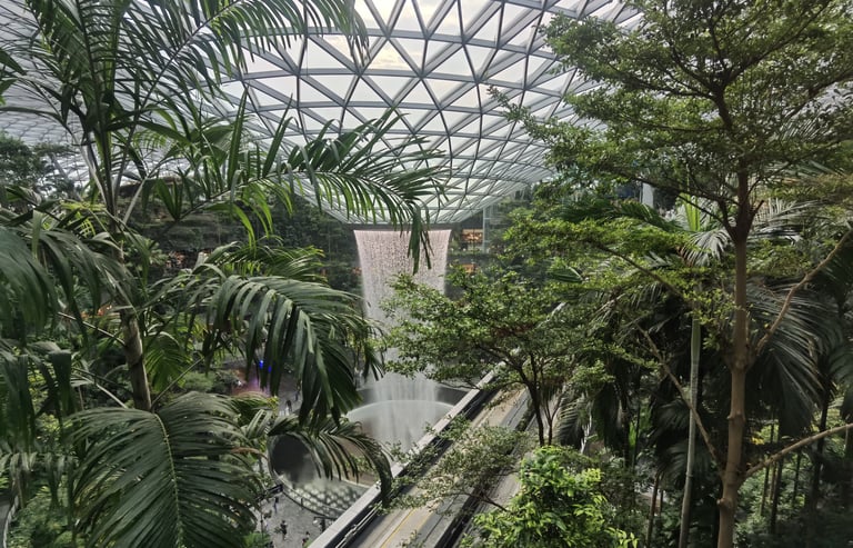 rain Vortex Aéroport Singapour