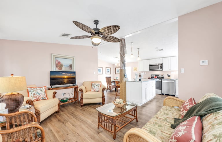 Fun Beach House Vacatrion Rental Living Area