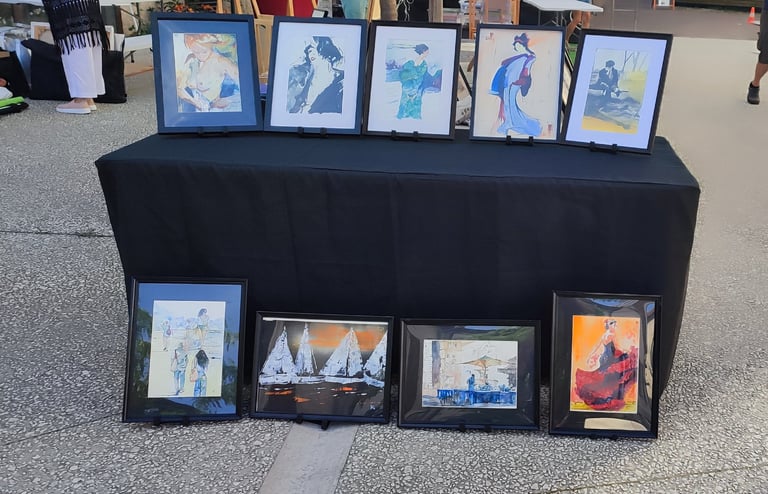 table exposition marché des artistes fontanil-cornillon