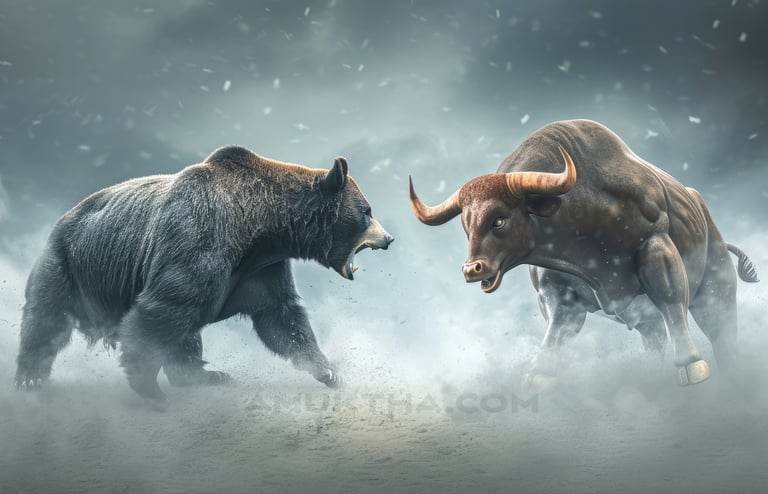 Bull and Bear Fighting