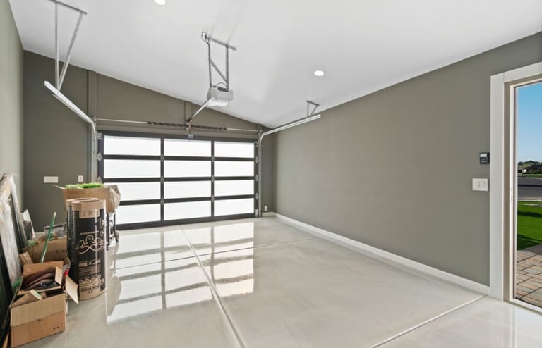 Solid color epoxy garage floor 