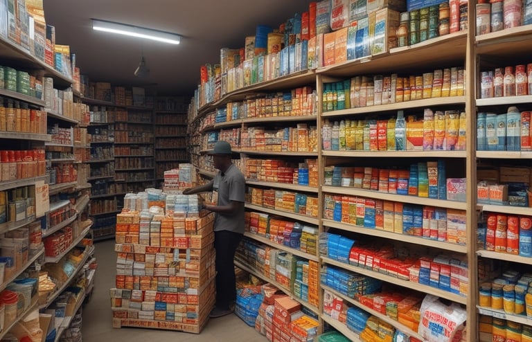 a storefront page with a variety of products