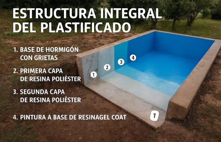 Plastificado de piscina de hormigón en Zona Oeste Buenos Aires