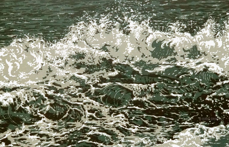Linogravure sur papier 30  × 42 cm - © Eric Durant
