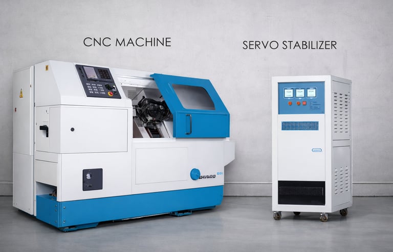 Servo stabilizer for CNC machine used to protect CNC and VMC machines from voltage fluctuations