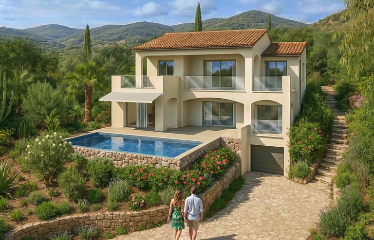 Une image 3D d'une villa provençale réalisée par un professionnel 