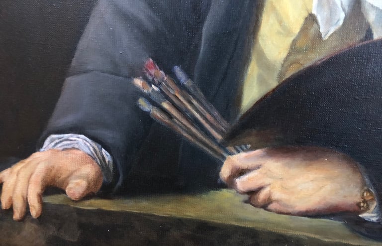 sybille ingold copie tableau vigée lebrun détails mains