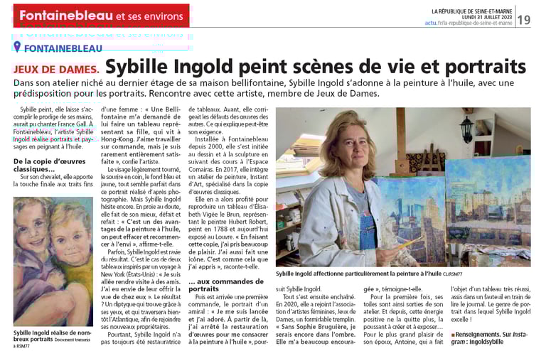 article la république de seine et marne sybille ingold peintre fontainebleau