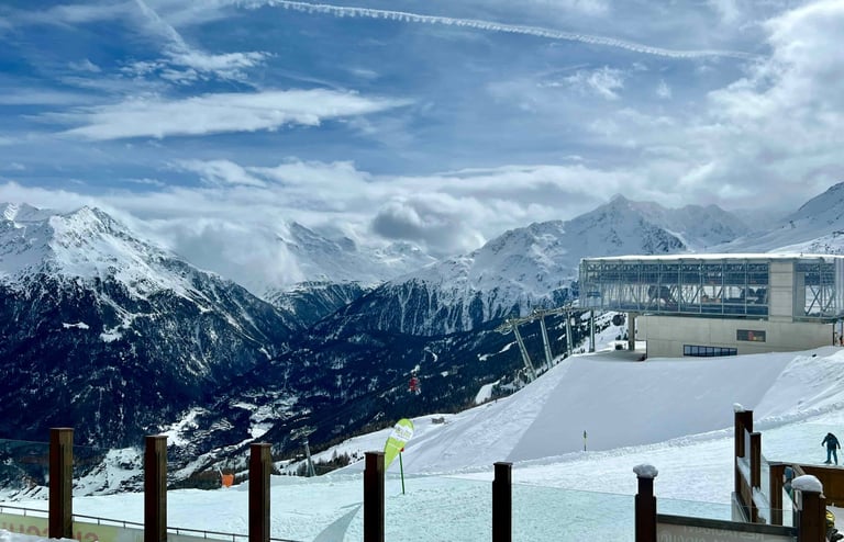 ski resort slope with a view of a mountain in sloeden