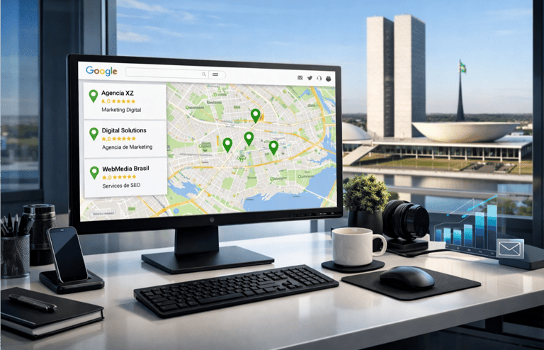 Empresas em Brasília sendo localizadas pelo o SEO Local Google Maps