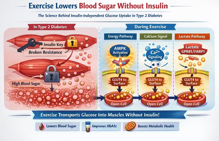 👉 Exercise Unlocks a Hidden Glucose Pathway in Muscle — Independent of Insulin