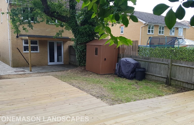 Decking & Budget Patio Paving Slabs & Pergola, Shelter Canopy.