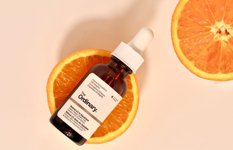 skincare product photography uk with fruits props 