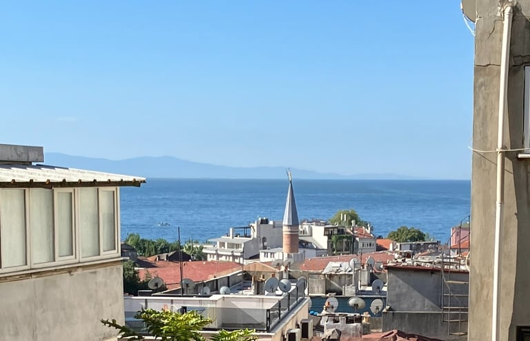 Balcony view sea of Marmara Istanbul